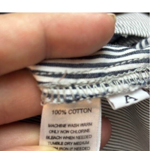 Ann Taylor Loft Pinstripe Wide Leg Trousers Grayish Blue Pants size 12 - Picture 5 of 6